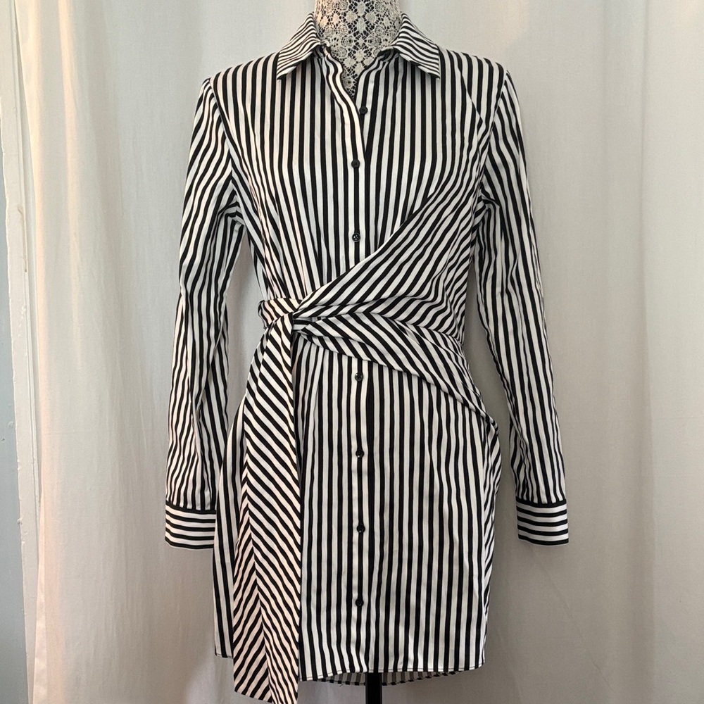 Alice + Olivia Reina asymmetric shirt dress